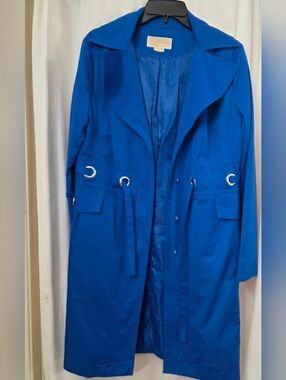 MK Raincoat Elegant Blue Women's Trench Coat Sz S